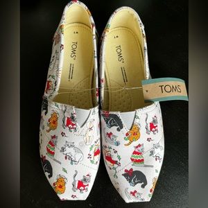 NWT Toms Christmas Cats Shoes